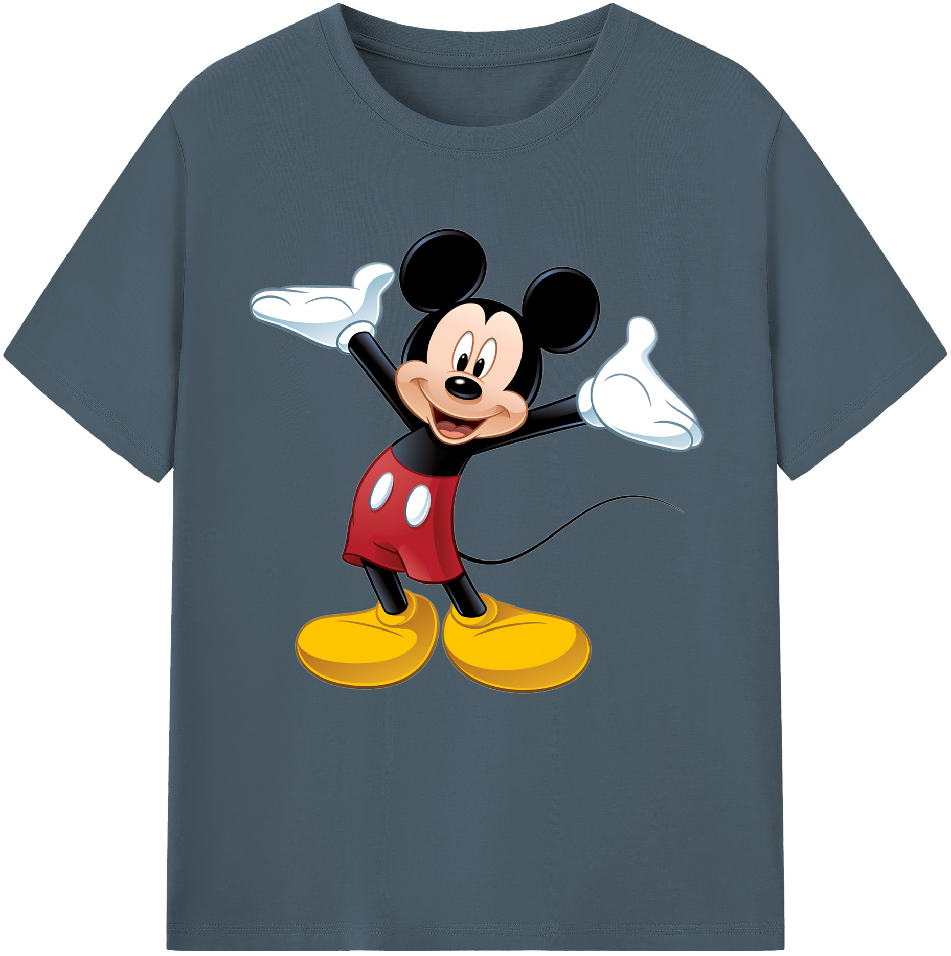 （画像用） ミッキーマウス Mickey Mouse 綿100％半袖Tシャツ（フロントプリント）